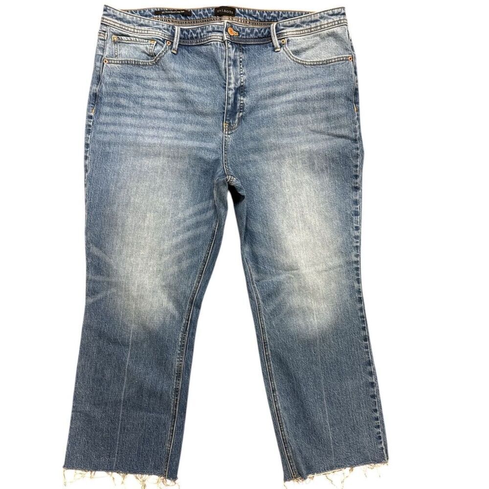 Talbots Hi-Rise Distressed Demi Boot Crop Jean Size: 18